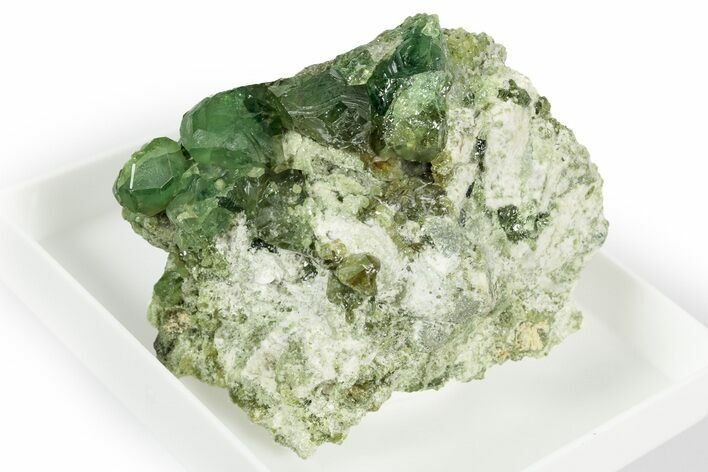 Lustrous Green Demantoid Garnet Cluster - Madagascar #352024